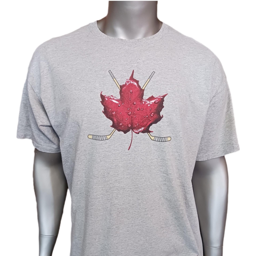 Vintage Molson Canadian Hockey T Shirt Mens Size Xl Gray Short Sleeve